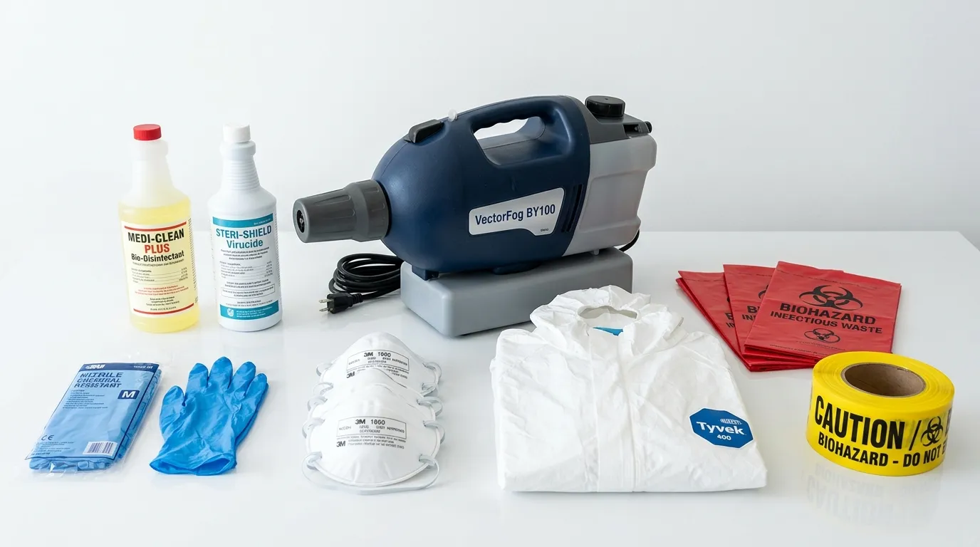 Professional biohazard remediation crew working in Windsor